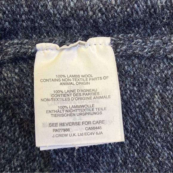 J. Crew 1/4 Zip Mock Neck Wool Knit Sweater Marled Navy Blue Casual Sz L Tall - Picture 12 of 15